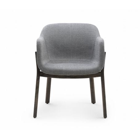 Porto Dining Chair Danish Oiled Ash and Grey Sunniva 2 Upholstery