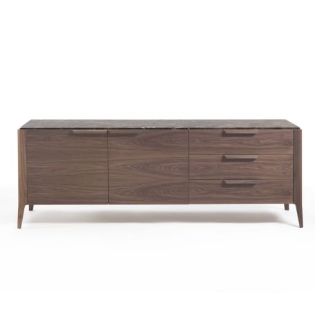 Atlante 3 Sideboard Walnut & Emperador Marble