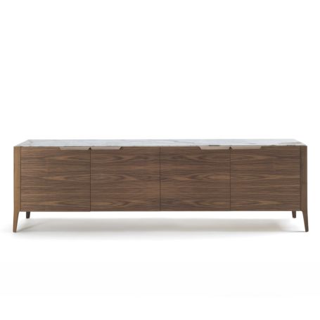 Atlante 4 Sideboard Walnut & Calacatta Oro Marble