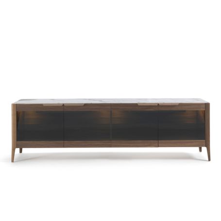 Atlante 5 Sideboard Walnut & Calacatta Oro Marble