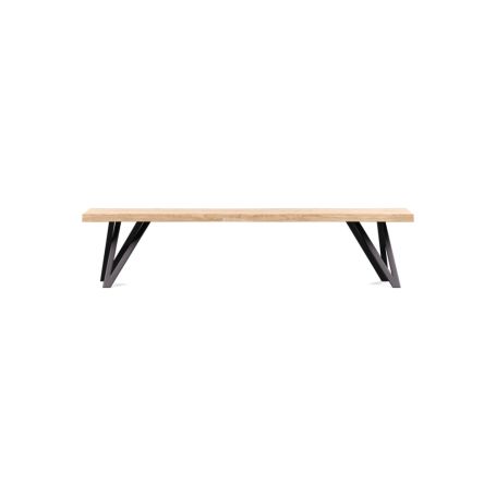 Vienna Bench 180x35cm White Oiled Oak Natural Edge Filled