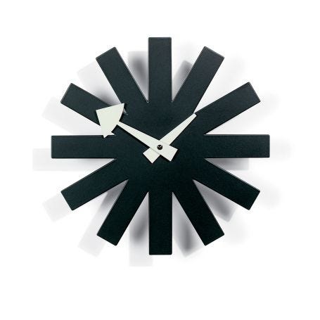 Asterisk Black Wall Clock