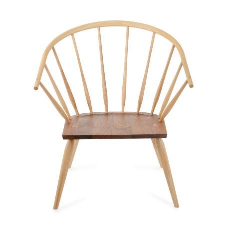 Burnham Windsor Chair in Ash and Black Walnut - Front View