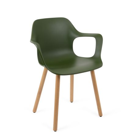 HAL RE Armchair Wood in Ivy with Natural Oak Base