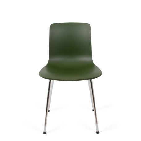 Hal Tube Sidechair Chrome/Ivy - Front View