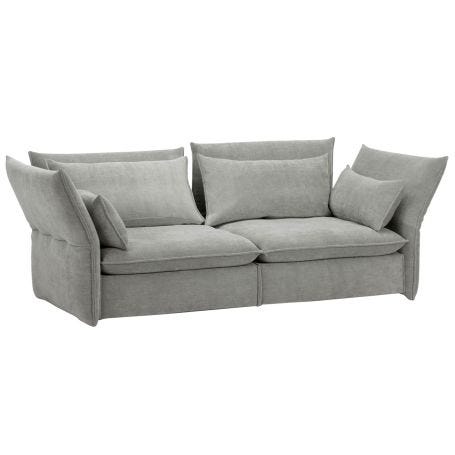 Mariposa 2 1/2 Seater Sofa Iroko Silver Grey