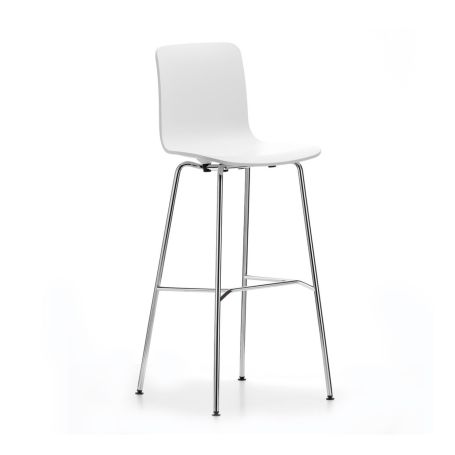 HAL RE Bar Stool High White Shell Chrome Base