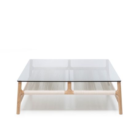 Fawn Coffee Table Oak & Grey Glass