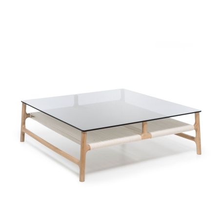 Fawn Coffee Table Oak & Grey Glass