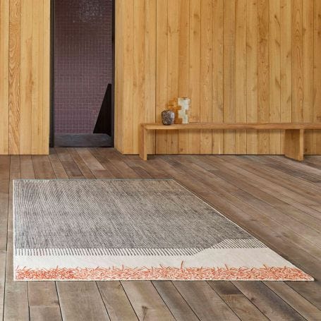 Backstitch Calm Rug Brick Red