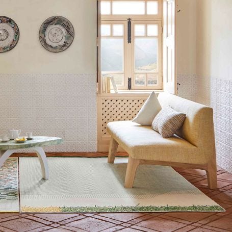Backstitch Calm Rug Green