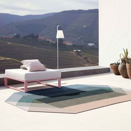 Diamond Kilim Outdoor Rug Nude Petrol