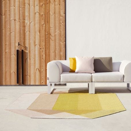 Diamond Kilim Outdoor Rug Pink Yellow