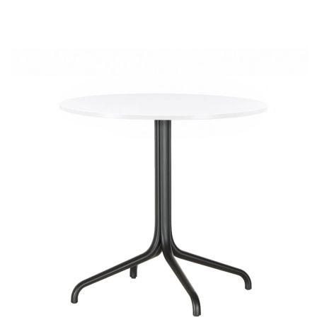 Belleville Round Table White Top Deep Black Base