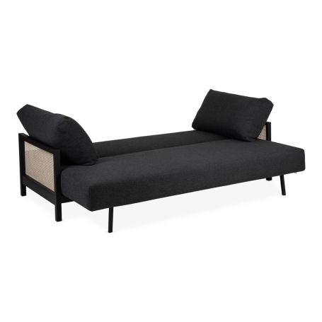 Cane Sofa Bed Dessin Dark Grey
