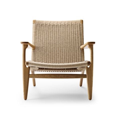 CH25 armchair Oak Oil / Natural cord