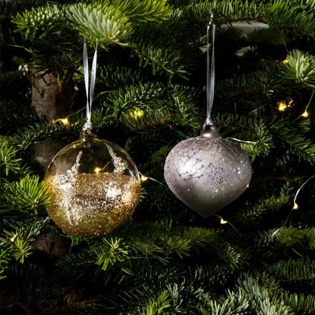 Gold Glitter Ball Medium Decoration 8cm
