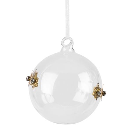 Clear Snowflake Ball Large Decoration 8cm
