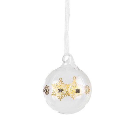 Clear Snowflake Sequin Bauble Decoration