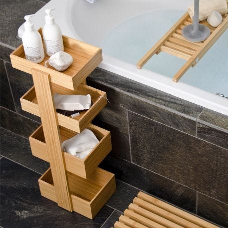 Bathroom Storage Stand Bamboo 4 tier