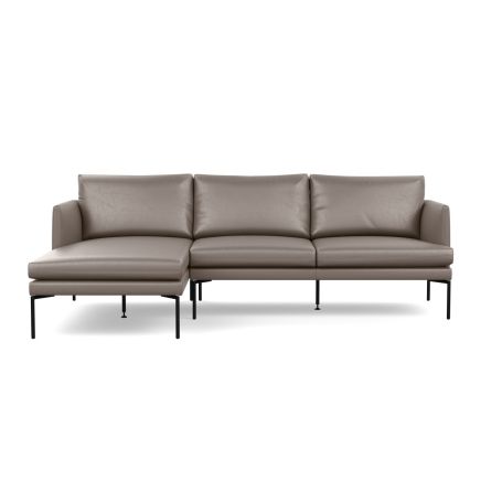 Matera Corner Chaise Sofa Left Hand Facing Daino leather Elephant Grey 