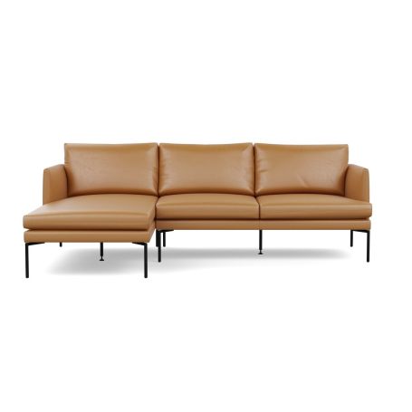 Matera Corner Chaise Sofa Left Hand Facing Daino leather Parchment 