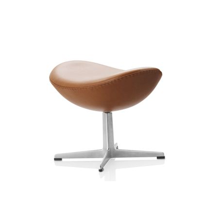 Egg Footstool in Walnut Grace Leather