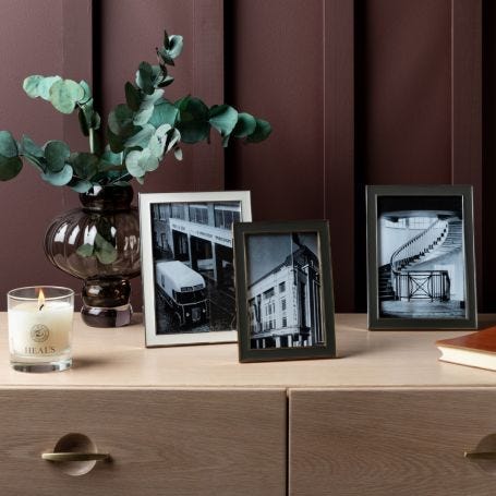 Enamel Frame Taupe and Gold