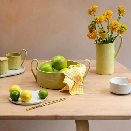 Heal's Linen Placemat Yellow Gingham