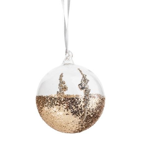 Gold Glitter Ball Medium Decoration 8cm