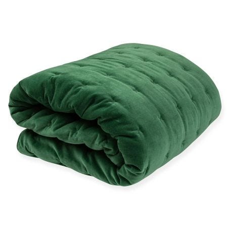 Velvet Quilt Emerald Green