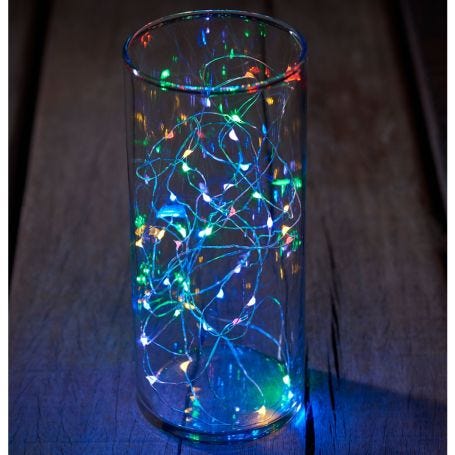 Knirke 40 LED Indoor Multi String Lights Silver Cable 390cm