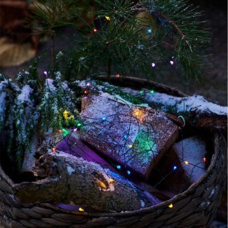 Knirke 80 Outdoor String Lights Multi Green Wire 7.9m