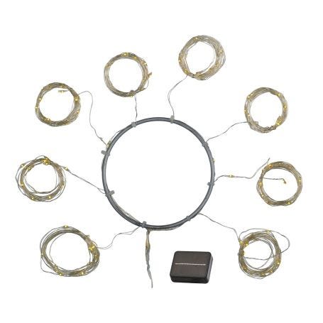 Knirke Solar Parasol 128 Lights Silver