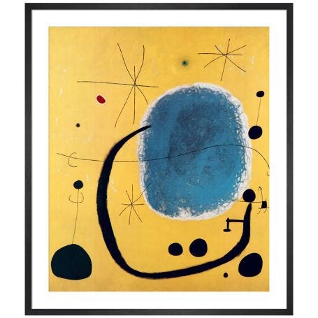 L'Oro dell'Azzuro by Joan Miro Framed Print