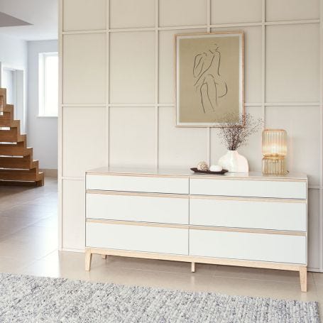 Lars 6 Drawer Chest Wide Cashmere