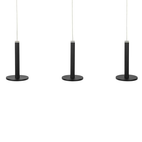 Disc 3 Long LED Pendant Matt Black