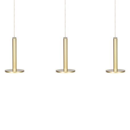 Disc 3 Long LED Pendant Satin Gold