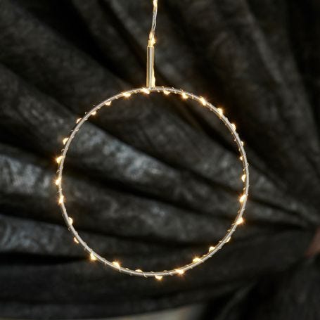 Liva LED Indoor/Outdoor Hanging Circle Light Silver 25cm