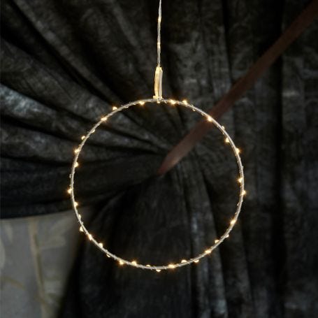 Liva LED Indoor/Outdoor Hanging Circle Light Silver 20cm