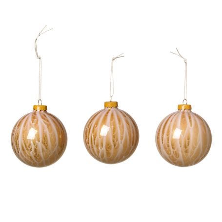 Marble Bauble Decoration Set of 3 Cinnamon