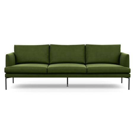 Matera 4 Seater Sofa Nobilis Velvet Leaf Black Feet