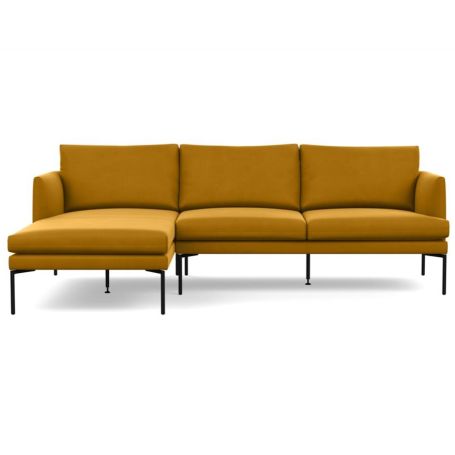Matera Corner Chaise Sofa Left Hand Facing Nobilis Velvet Mustard 