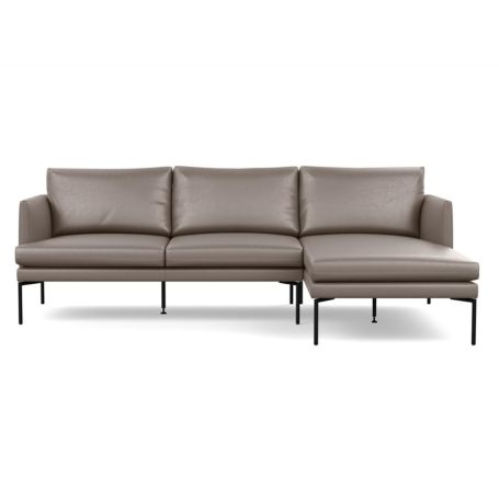 Matera Corner Chaise Sofa Right Hand Facing Daino leather Elephant Grey 