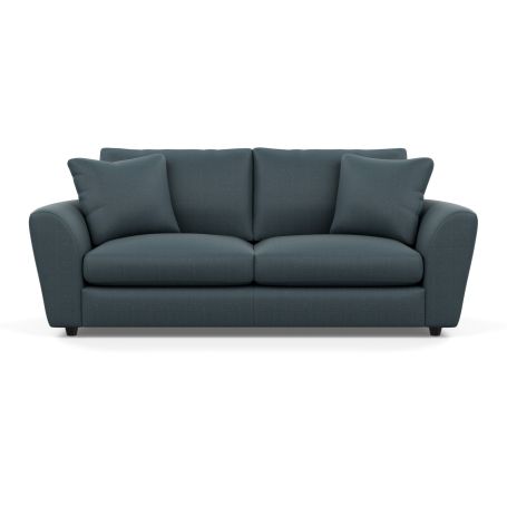 Snooze 4 Seater Sofa Mammas Plain Blue Black Feet