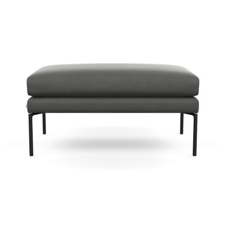 Matera Large Ottoman Nobilis Velvet Dolphin Black Feet