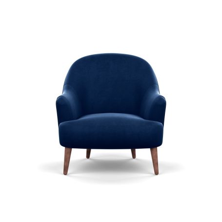 Elgin Chair Velvet Midnight Chestnut Stain Feet