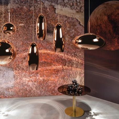 Copper Wide Pendant Light