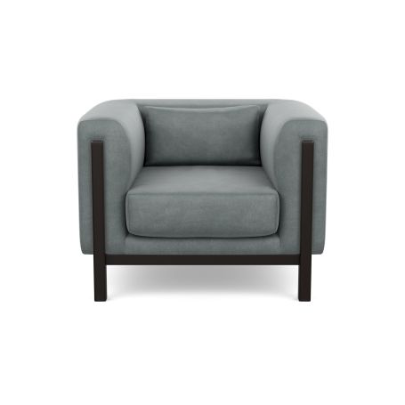 Massimo Armchair Marylebone Velvet Smoke Black Ash Feet