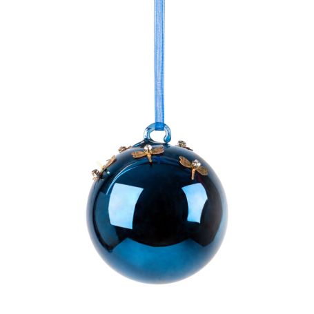 Midnight Dragonfly Ball Medium Decoration 6cm